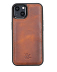  Luxury Brown Leather iPhone 13 Snap-On Case with MagSafe - Venito – 1