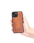  Luxury Brown Leather iPhone 13 Snap-On Case with MagSafe - Venito – 4