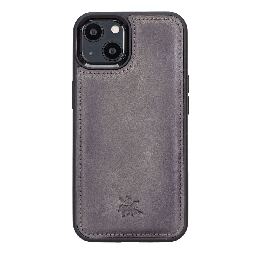  Luxury Gray Leather iPhone 13 Snap-On Case with MagSafe - Venito – 1