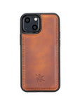  Luxury Brown Leather iPhone 13 Mini Snap-On Case with MagSafe - Venito – 1
