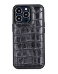  Luxury Black Crocodile Leather iPhone 13 Mini Snap-On Case with MagSafe - Venito – 1