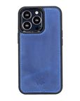 Luxury Blue Leather iPhone 13 Pro Snap-On Case with MagSafe - Venito – 1