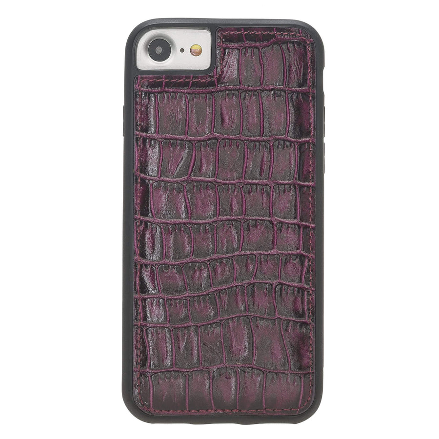 Luxury Purple Crocodile Leather iPhone 8 Snap-On Case - Venito – 1