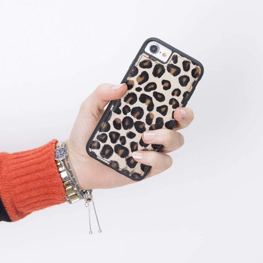 Luxury Leopard Leather iPhone 8 Snap-On Case - Venito – 2