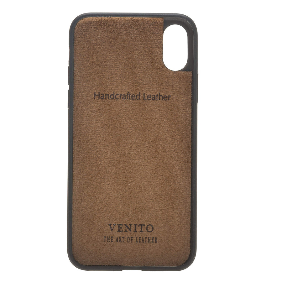 Luxury Brown Leather iPhone X Snap-On Case - Venito – 4