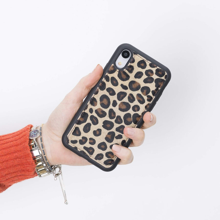 Luxury Leopard Leather iPhone XR Snap-On Case - Venito – 2