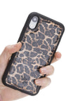 Luxury Leopard Print Leather iPhone XR Snap-On Case - Venito – 2
