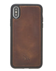 Luxury Brown Leather iPhone XS Snap-On Case - Venito – 1