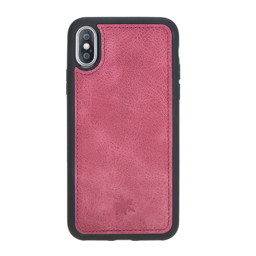 Luxury Rose Pink Leather iPhone XS Snap-On Case - Venito – 1
