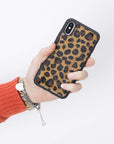 Luxury Leopard Leather iPhone XS Snap-On Case - Venito – 2