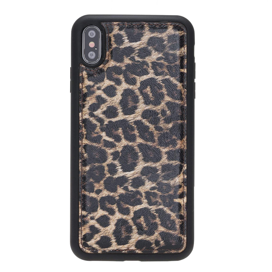 Luxury Leopard Print Leather iPhone XS Snap-On Case - Venito – 1