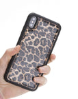 Luxury Leopard Print Leather iPhone XS Snap-On Case - Venito – 2
