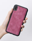 Luxury Rose Pink Leather iPhone XS Max Snap-On Case - Venito – 2