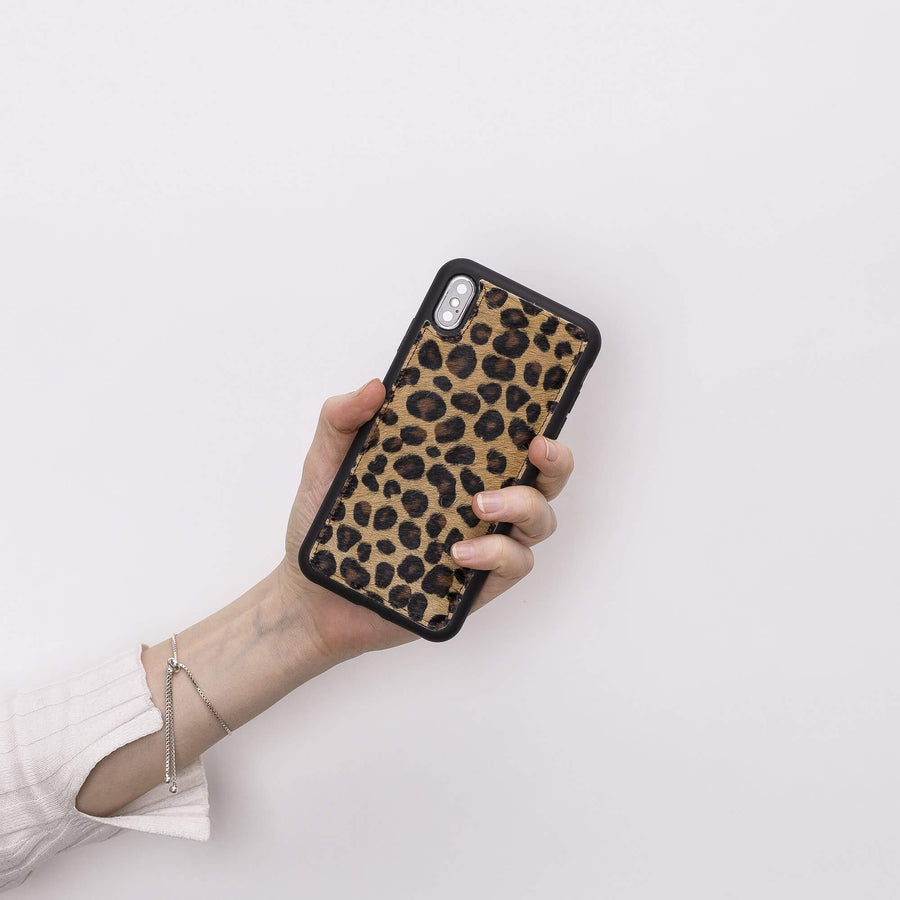 Luxury Leopard Leather iPhone XS Max Snap-On Case - Venito – 2