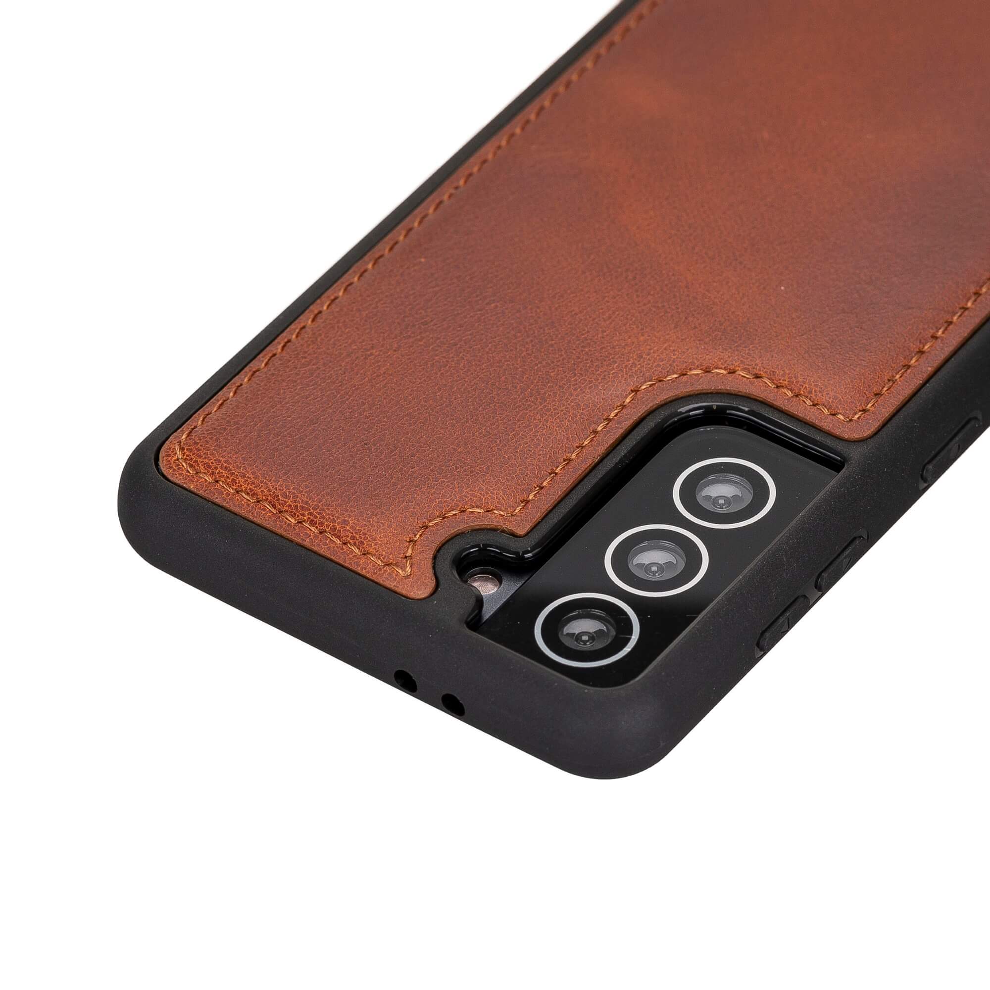 Venito Lucca Leather Case Compatible with Samsung Galaxy S21 (6.2 inch) – Extra Secure with Padded Back Cover (Coffee Brown)