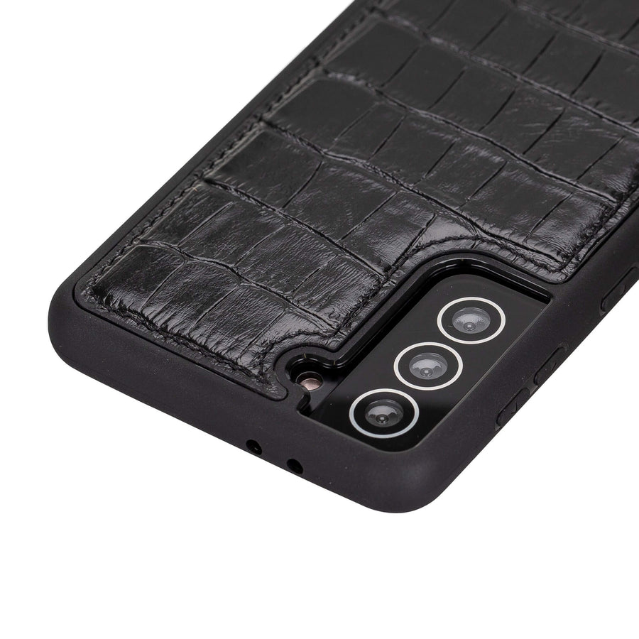 Luxury Black Crocodile Leather Samsung Galaxy S21 Plus Snap-On Case - Venito – 3