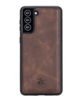 Luxury Dark Brown Leather Samsung Galaxy S21 Plus Snap-On Case - Venito – 1