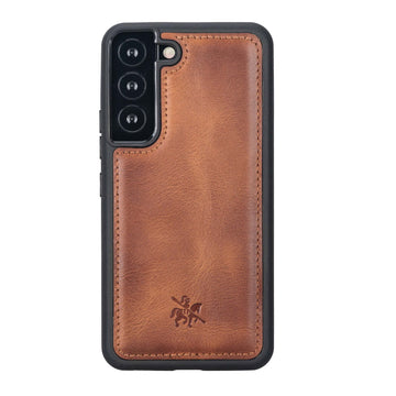 Luxury Brown Leather Samsung Galaxy S22 Snap-On Case - Venito – 1