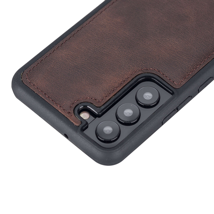 Luxury Dark Brown Leather Samsung Galaxy S22 Snap-On Case - Venito – 2