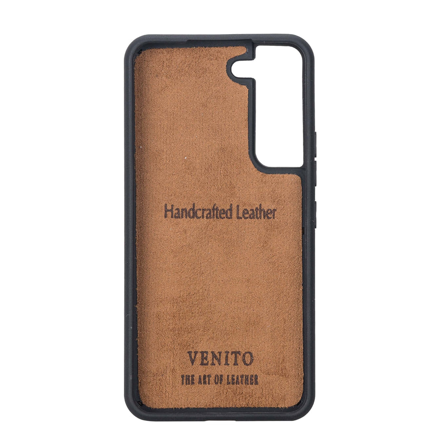 Luxury Dark Brown Leather Samsung Galaxy S22 Snap-On Case - Venito – 3