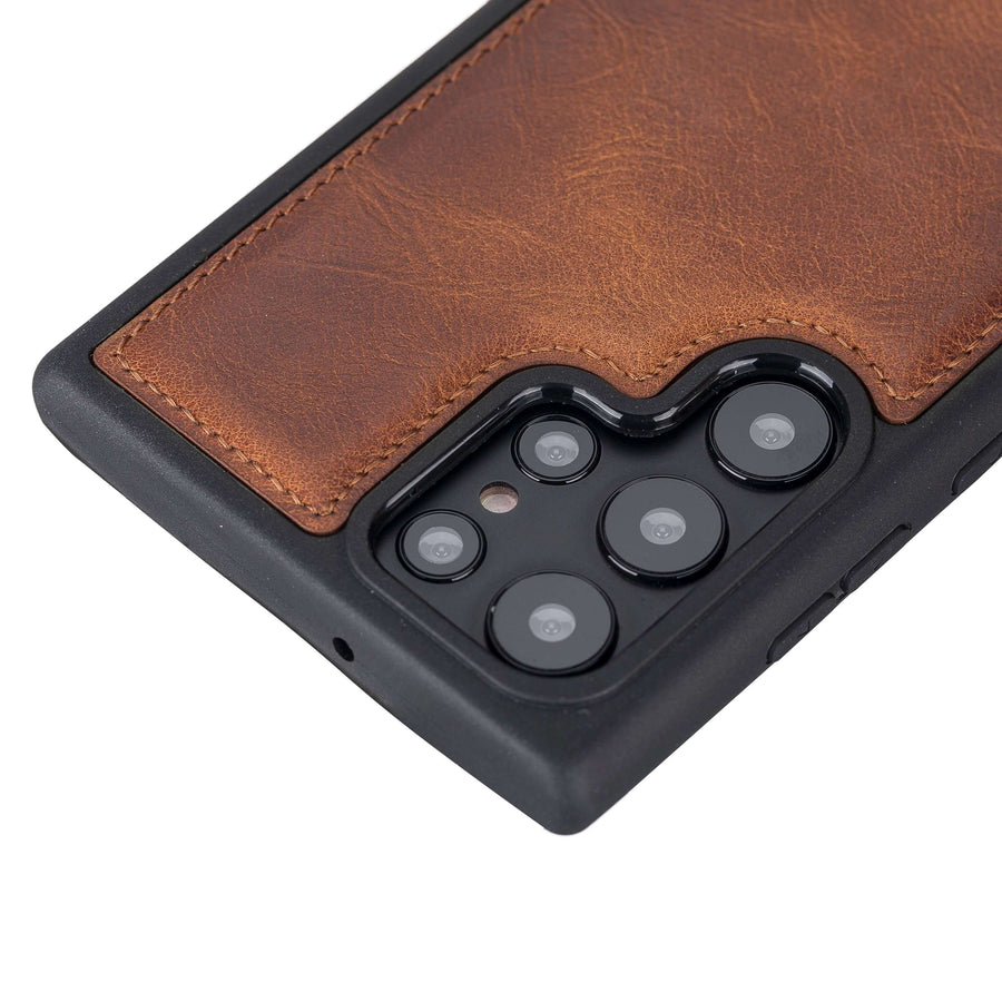 Luxury Brown Leather Samsung Galaxy S22 Ultra Snap-On Case - Venito – 2