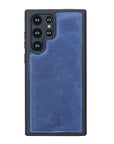 Luxury Blue Leather Samsung Galaxy S22 Ultra Snap-On Case - Venito – 1