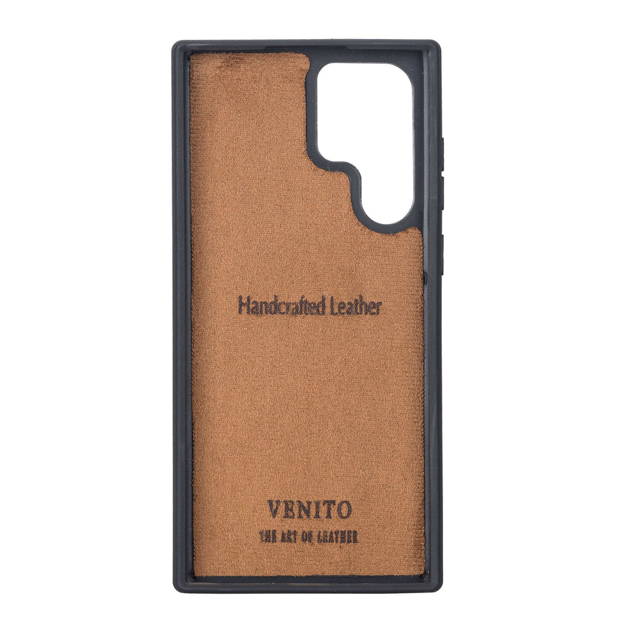 Luxury Dark Brown Leather Samsung Galaxy S22 Ultra Snap-On Case - Venito – 3
