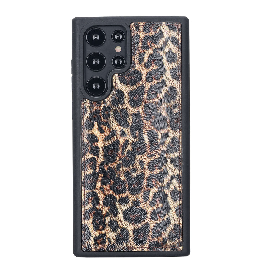 Luxury Leopard Print Leather Samsung Galaxy S22 Ultra Snap-On Case - Venito – 1