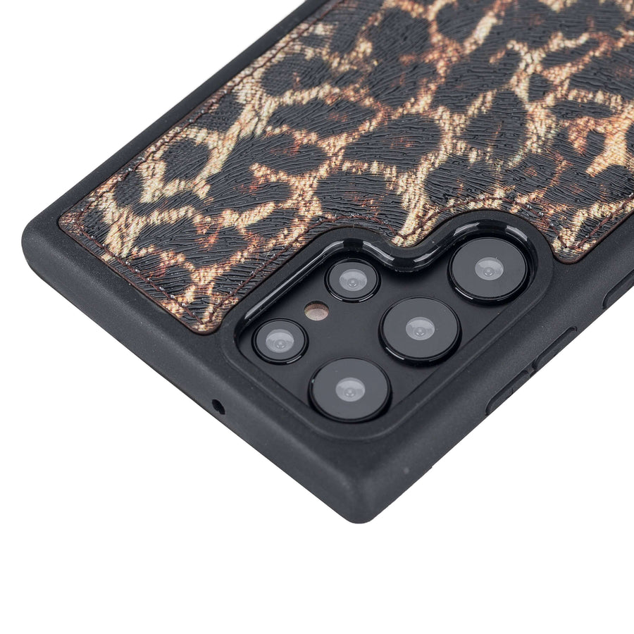 Luxury Leopard Print Leather Samsung Galaxy S22 Ultra Snap-On Case - Venito – 2