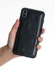 Luxury Rustic Black Leather iPhone XS Max Snap-On Case - Venito – 2