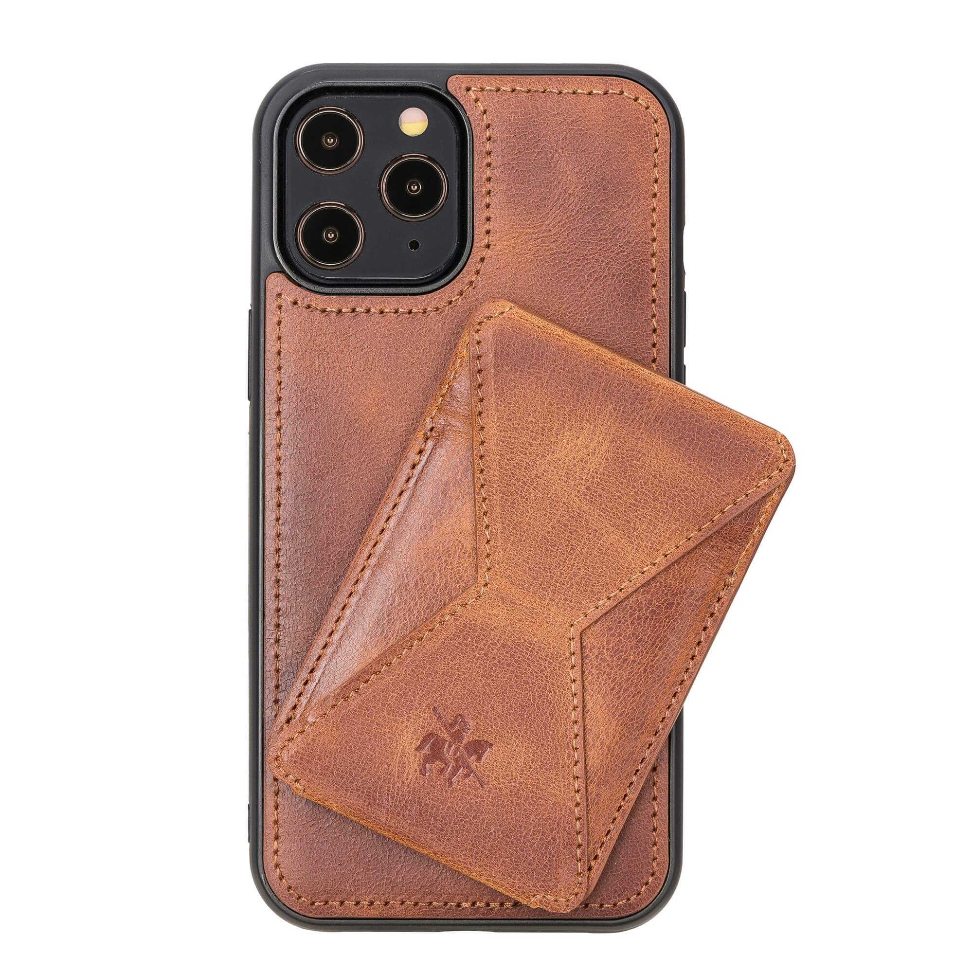 Messa RFID Blocking Leather Case for iPhone 12 Pro Max with a Detachable Wallet Antique Brown