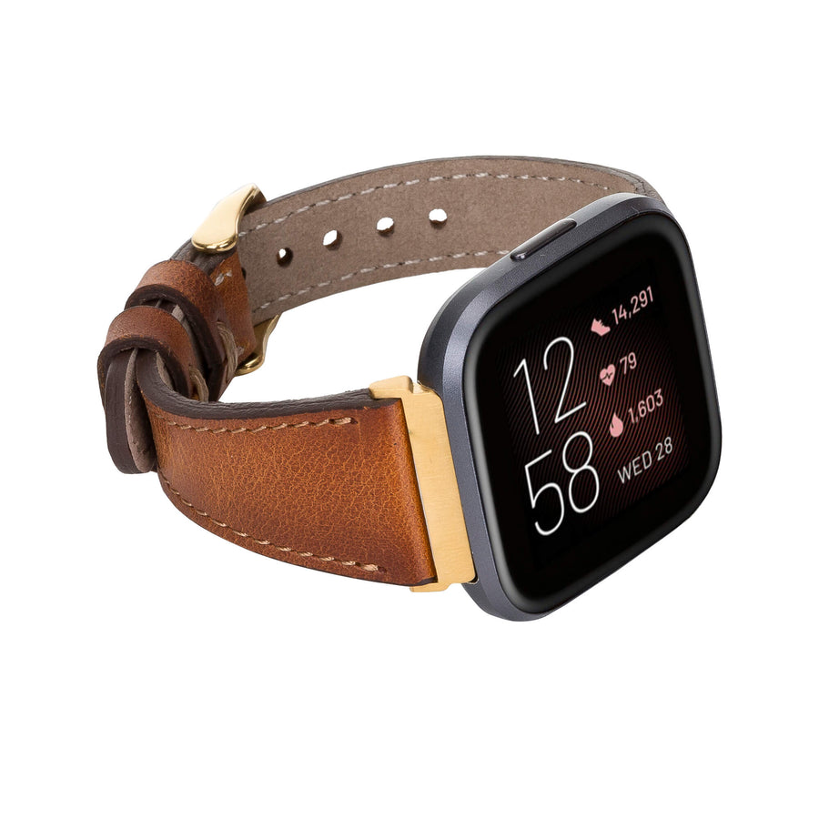 Messina Leather Slim Watch Band for Fitbit Versa
