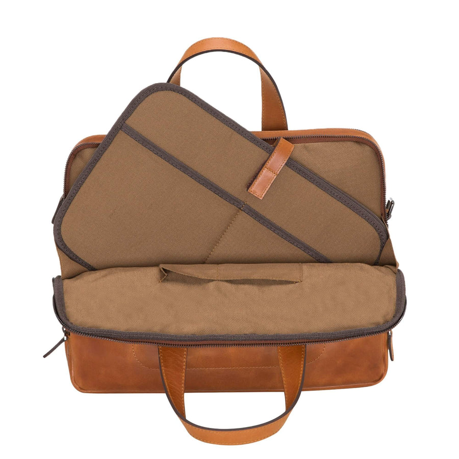 Milan Leather Messenger Laptop Bag for Men and Women