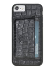Luxury Black Crocodile Leather iPhone 6 Back Cover Case with Card Holder and Kickstand - Venito - 2