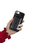 Luxury Black Crocodile Leather iPhone 6 Back Cover Case with Card Holder and Kickstand - Venito - 5