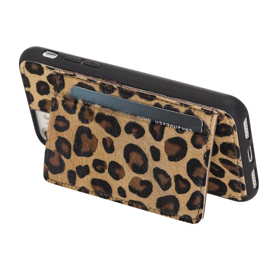 Luxury Leopard Leather iPhone 6 Back Cover Case with Card Holder and Kickstand - Venito - 1