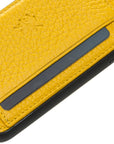 Luxury Yellow Leather iPhone 6 Back Cover Case with Card Holder and Kickstand - Venito - 3