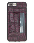 Luxury Purple Crocodile Leather iPhone 7 Plus Back Cover Case with Card Holder and Kickstand - Venito - 2