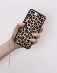 Luxury Leopard Leather iPhone 7 Plus Back Cover Case with Card Holder and Kickstand - Venito - 5