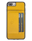 Luxury Yellow Leather iPhone 7 Plus Back Cover Case with Card Holder and Kickstand - Venito - 2