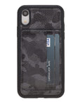 Luxury Camouflage Leather iPhone XR Back Cover Case with Card Holder and Kickstand - Venito - 2