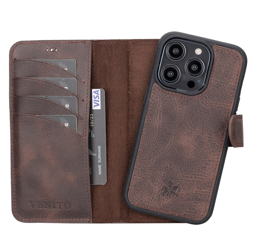 Ravenna RFID Blocking Detachable Leather Wallet Case for iPhone 14 Pro
