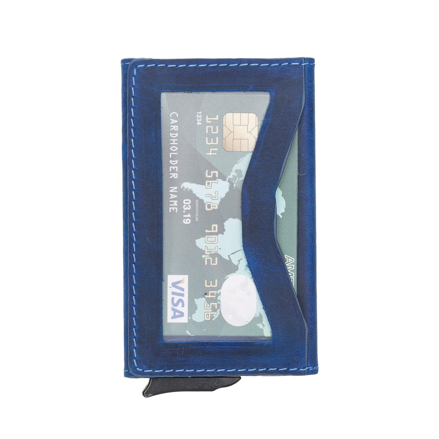 Turin Premium Genuine Leather Mechanical Card Holder