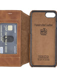 Venice Luxury Brown Leather iPhone 6S Slim Wallet Case with Card Holder - Venito - 4