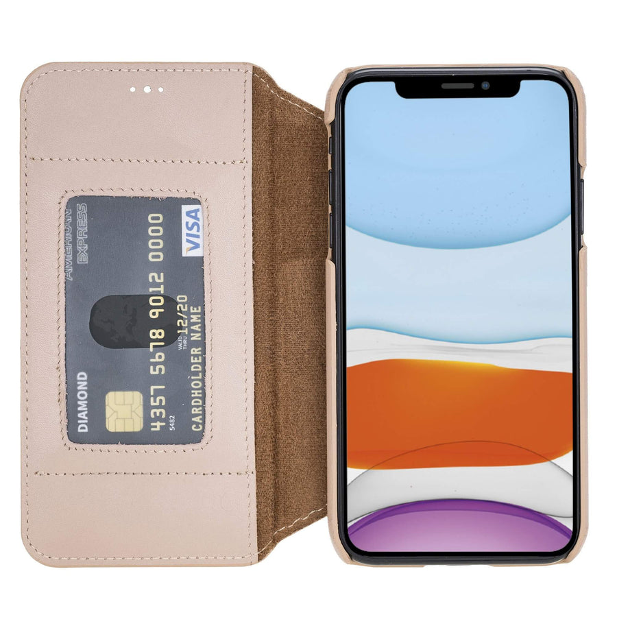Venice Luxury Pink Leather iPhone 11 Slim Wallet Case with Card Holder - Venito - 1