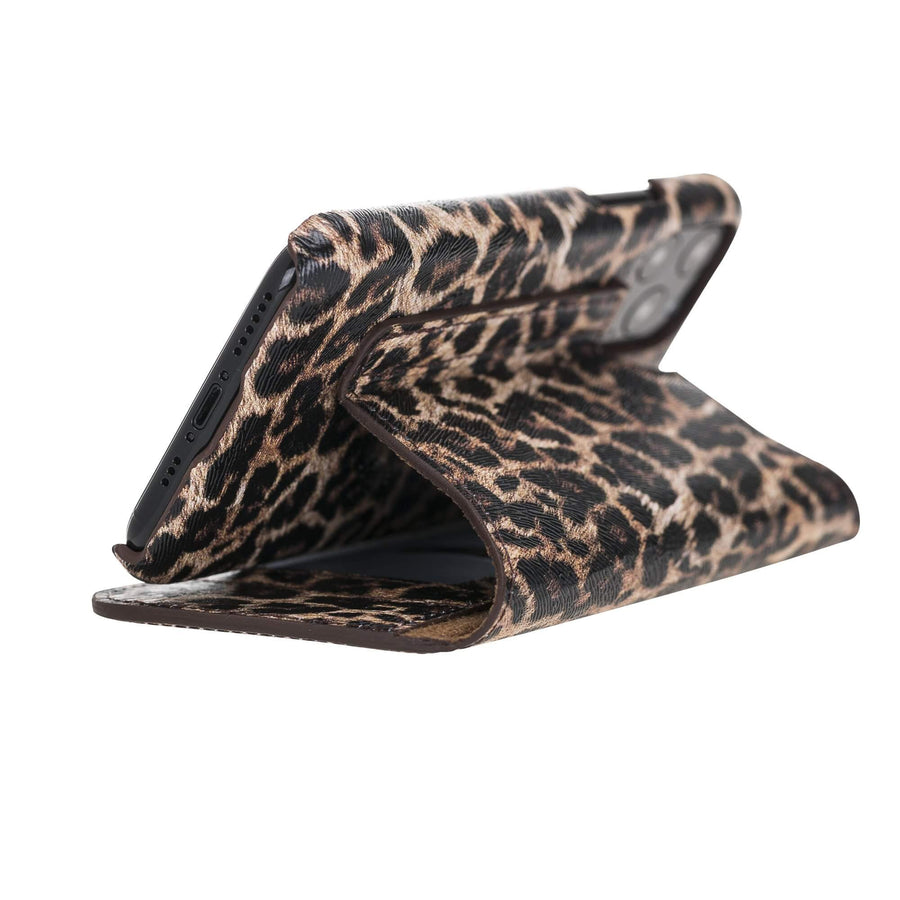 Venice Luxury Leopard Leather iPhone 11 Pro Slim Wallet Case with Card Holder - Venito - 2