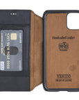 Venice Luxury Black Leather iPhone 11 Slim Wallet Case with Card Holder - Venito - 5