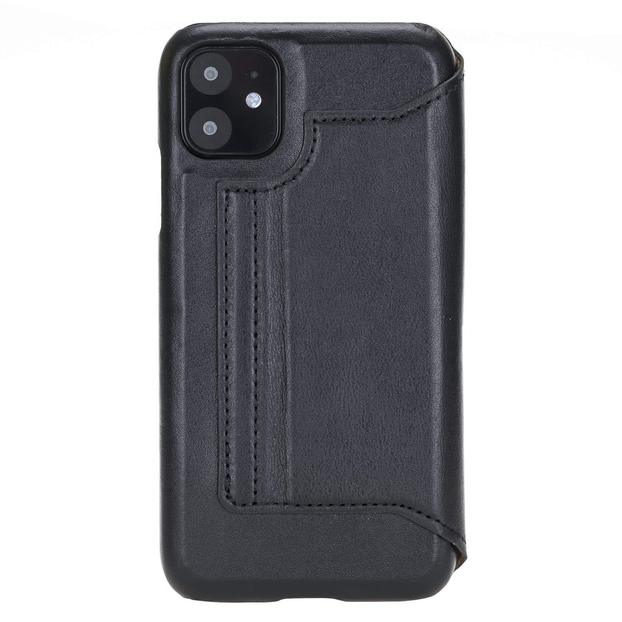 Venice Luxury Black Leather iPhone 11 Slim Wallet Case with Card Holder - Venito - 7