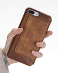 Venice Luxury Brown Leather iPhone 7 Plus Slim Wallet Case with Card Holder - Venito - 3