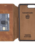 Venice Luxury Brown Leather iPhone 7 Plus Slim Wallet Case with Card Holder - Venito - 5